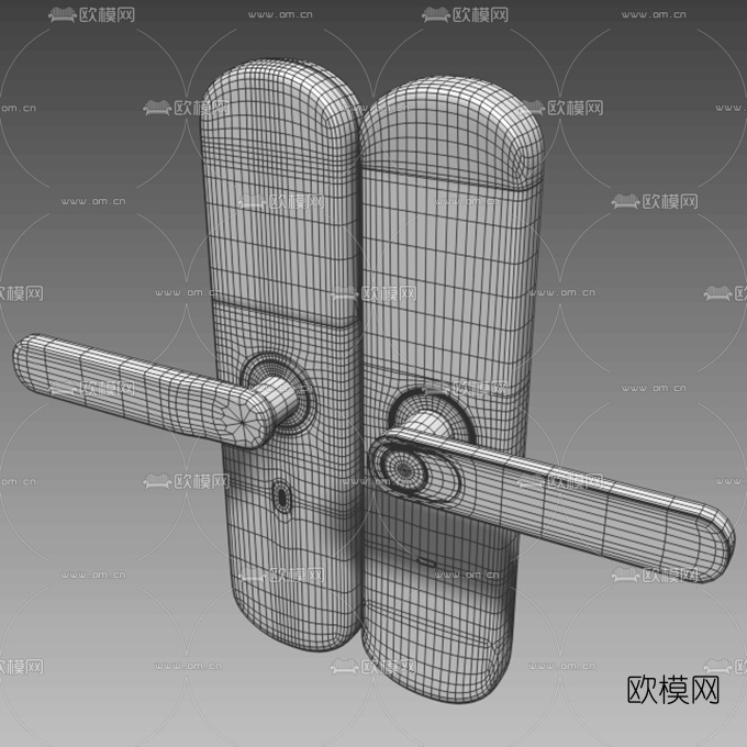 现代密码门把手3d模型