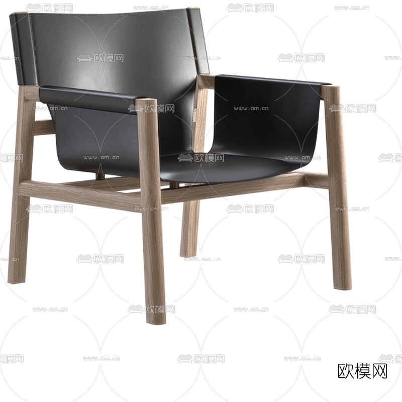 北欧实木单椅3d模型