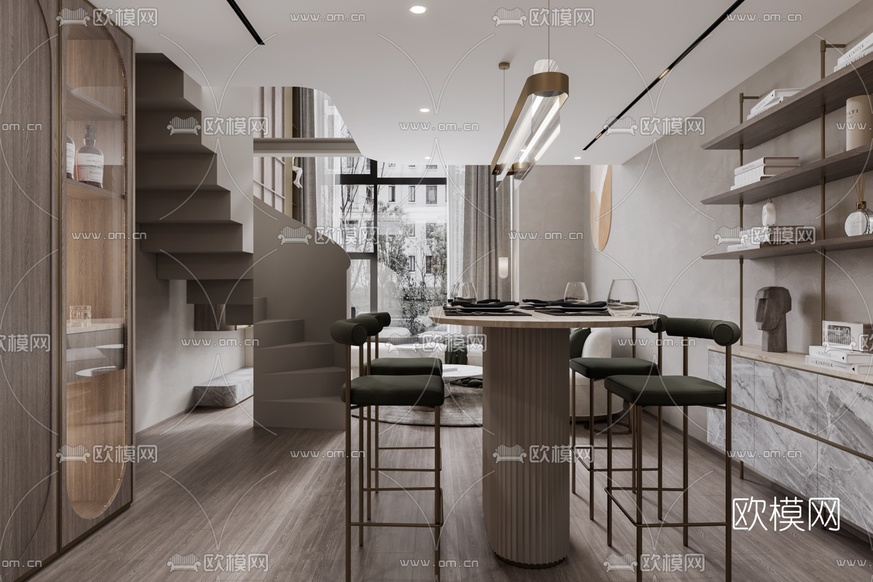 现代复式公寓3d模型下载(渲染图2)