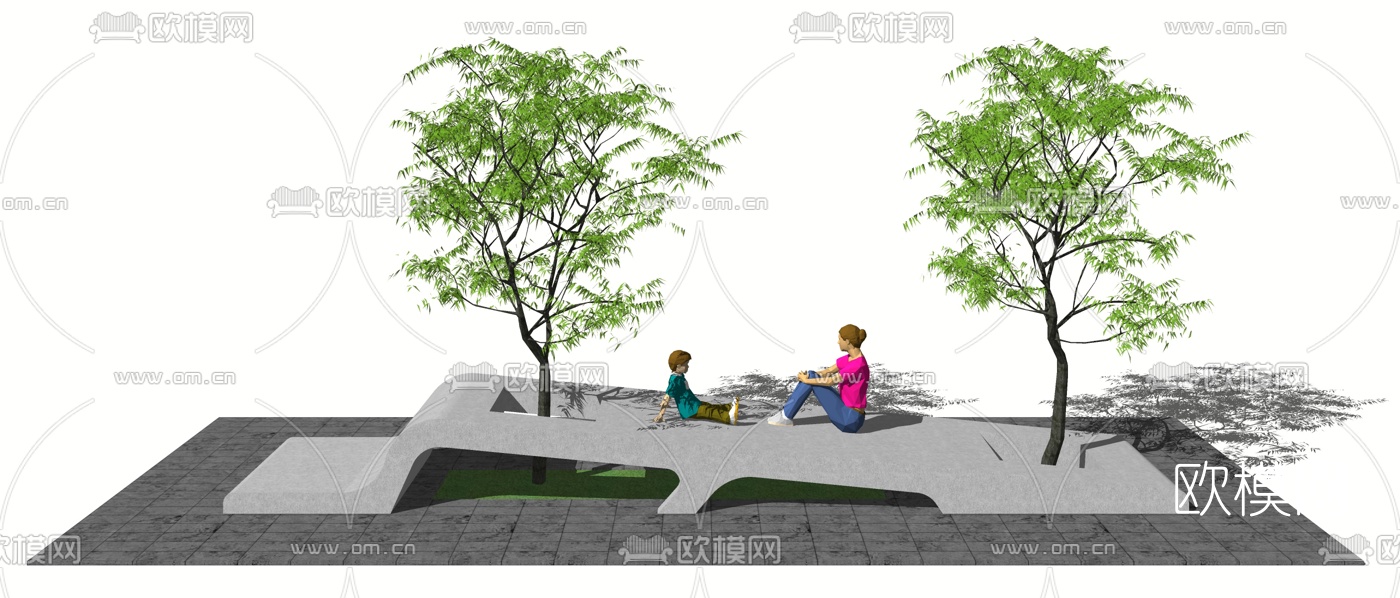 现代树池su模型下载（渲染图3）