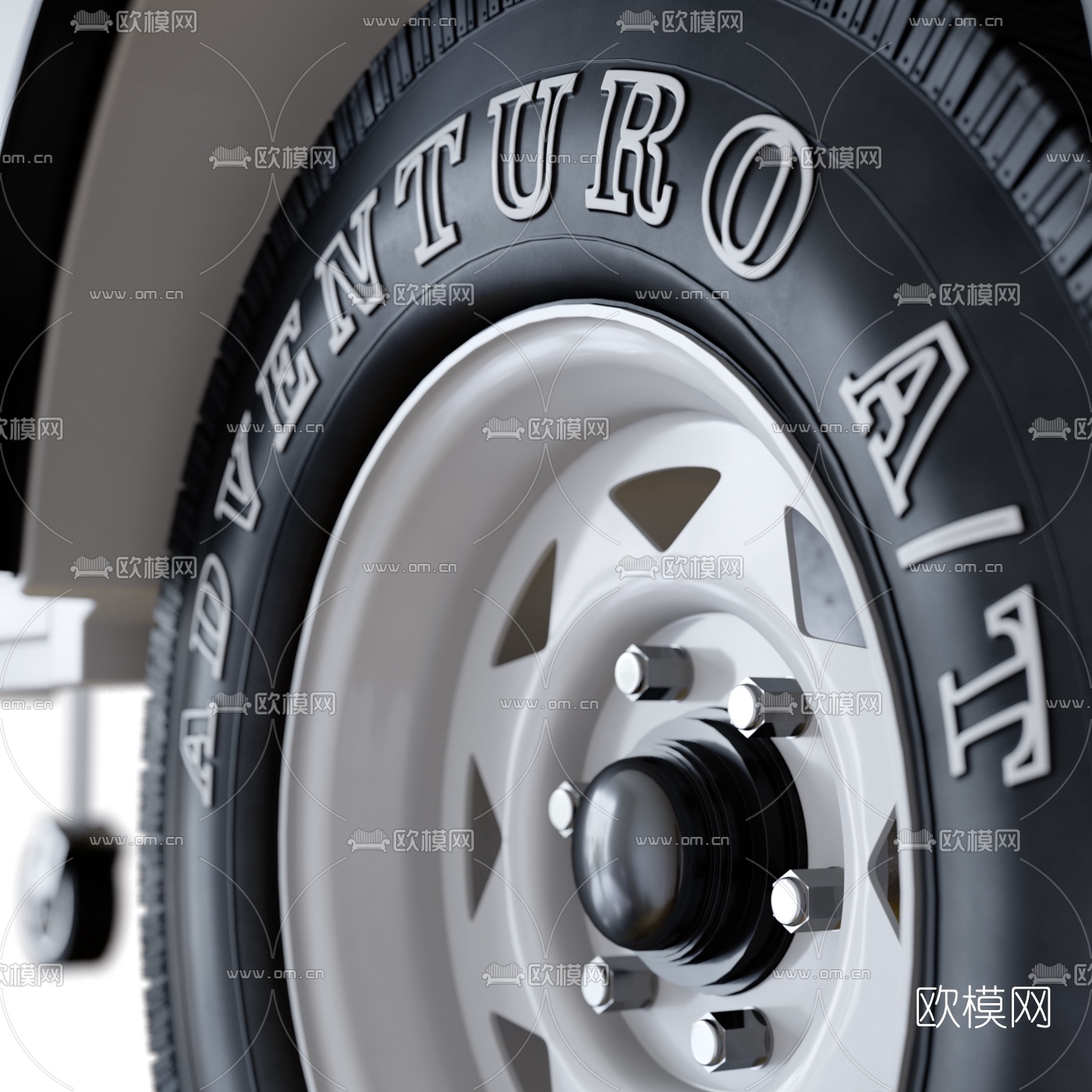 现代拖拉式房车3d模型下载（渲染图5）