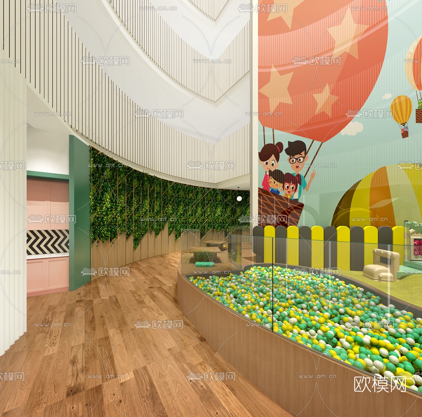 现代幼儿园3d模型