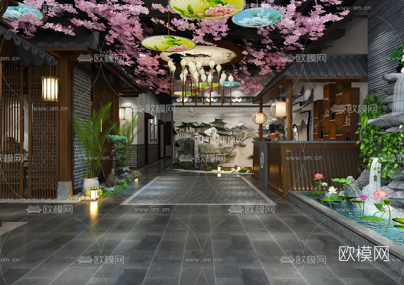 新中式中餐厅3d模型