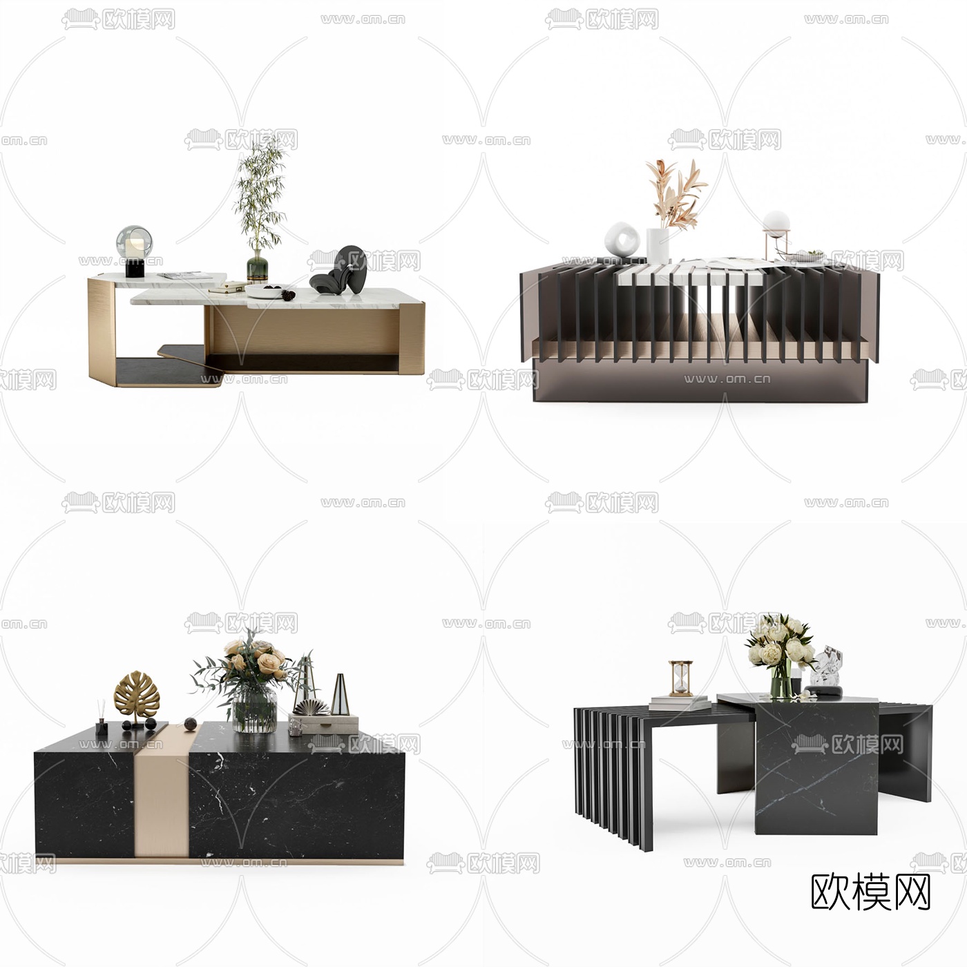 现代轻奢茶几3d模型