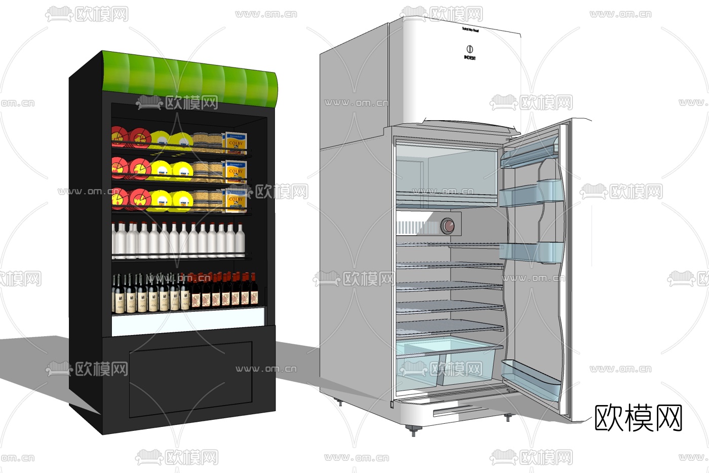 现代冰箱冰柜免费su模型下载