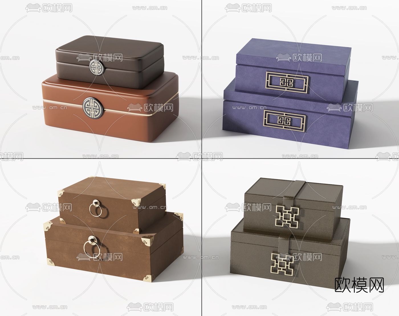新中式首饰盒摆件3d模型下载（渲染图1）