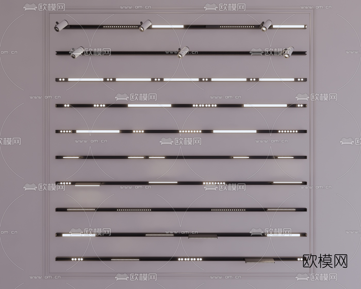 现代磁吸灯射灯su模型