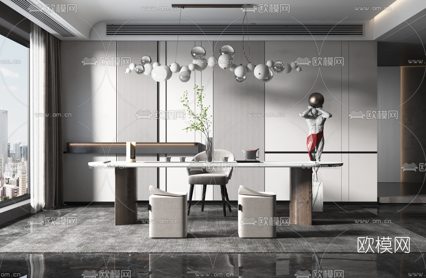 现代茶桌椅3d模型