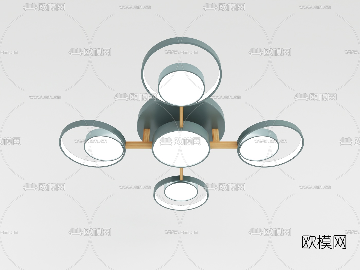 北欧多头吸顶灯3d模型下载（渲染图5）