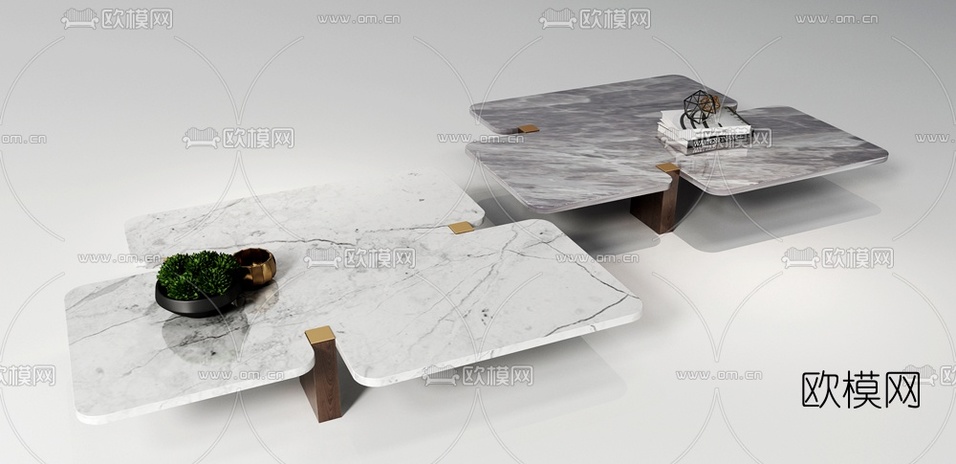 现代大理石茶几3d模型下载(渲染图3)