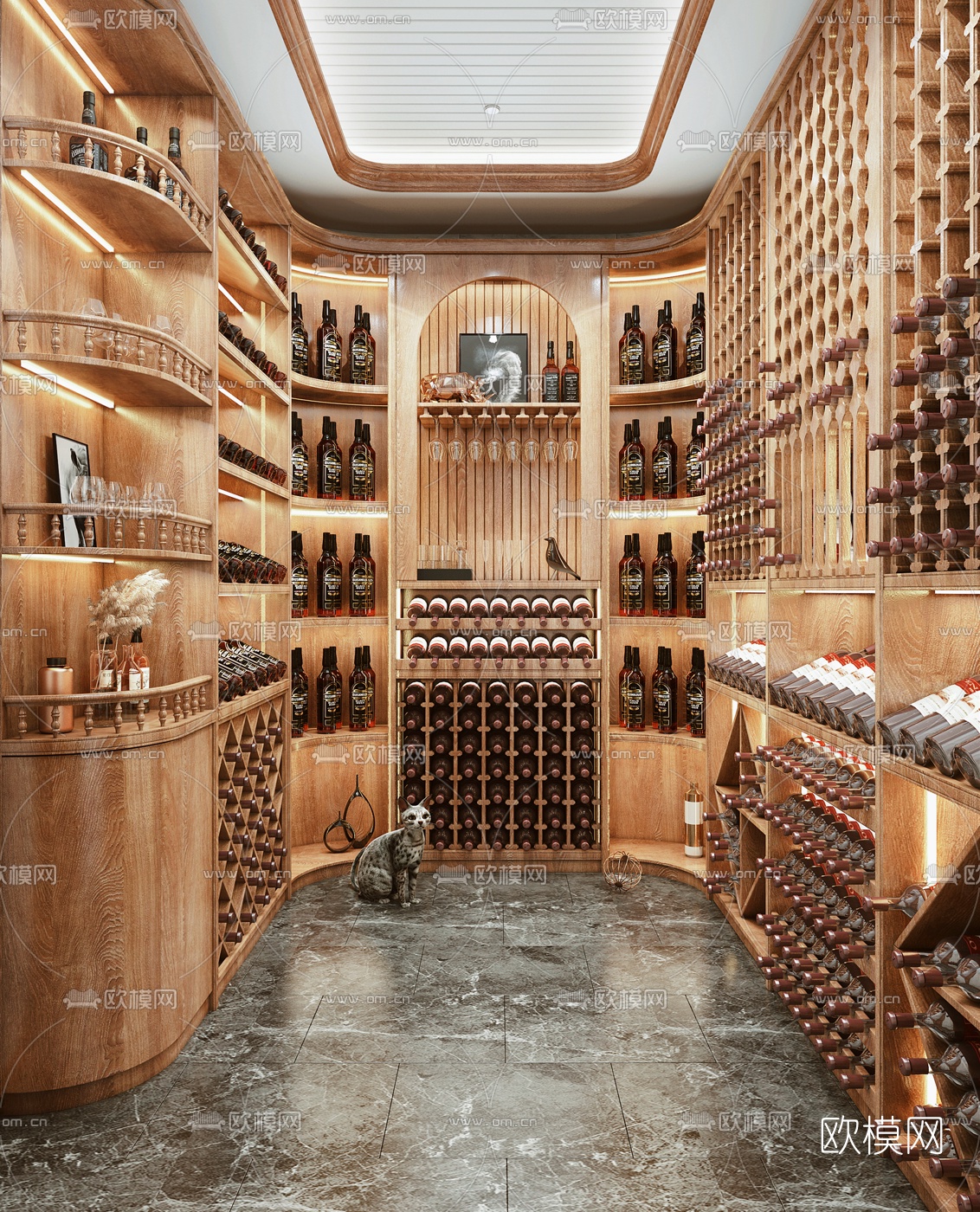 简欧轻奢酒窖3d模型下载