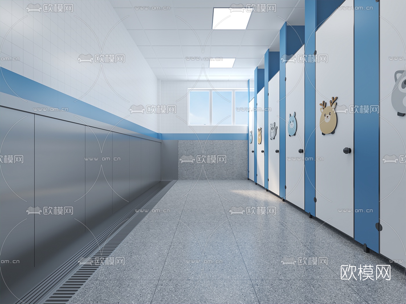 现代公共卫生间3d模型
