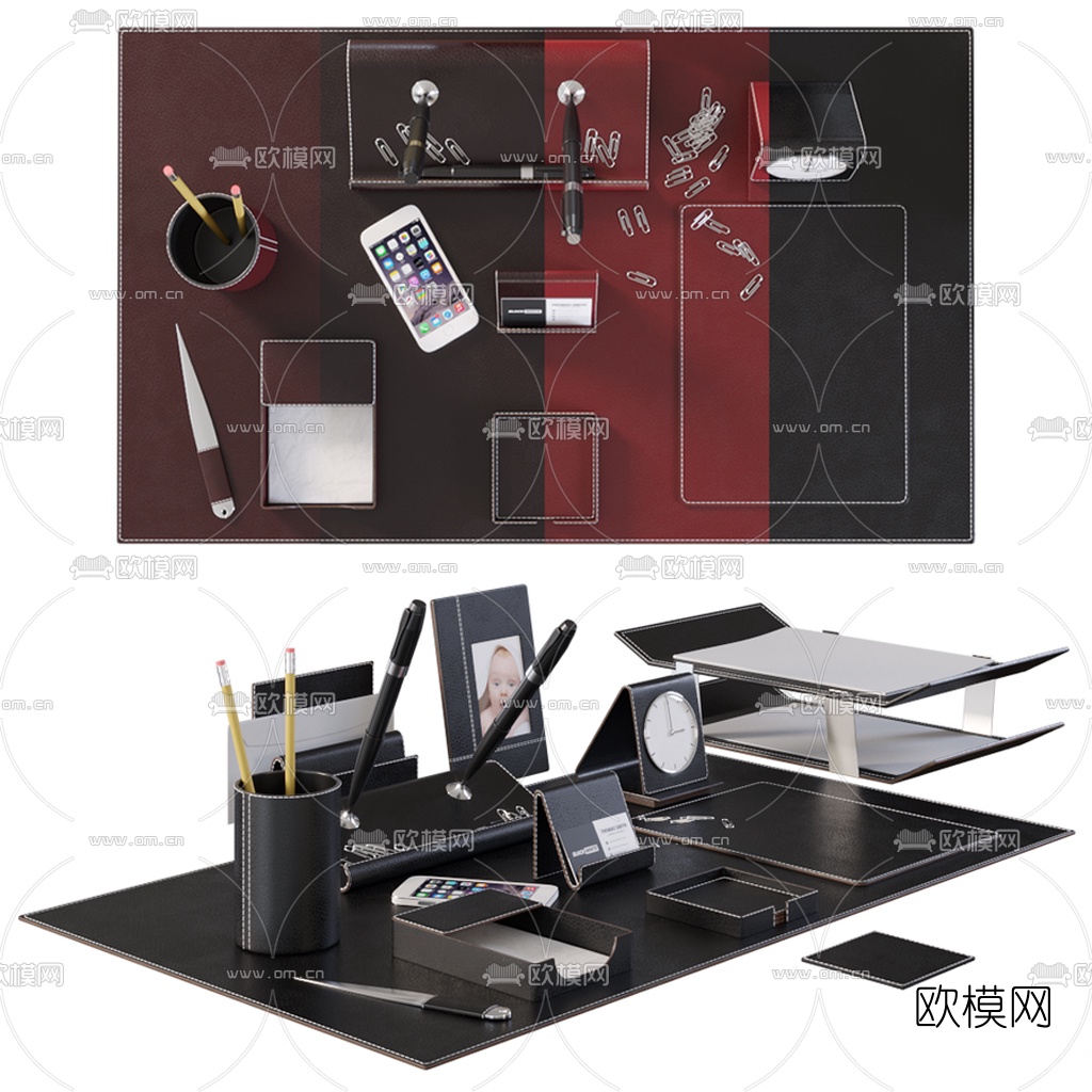 现代办公用品文具摆件3d模型