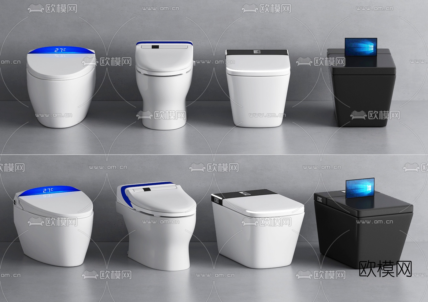 现代智能马桶3d模型
