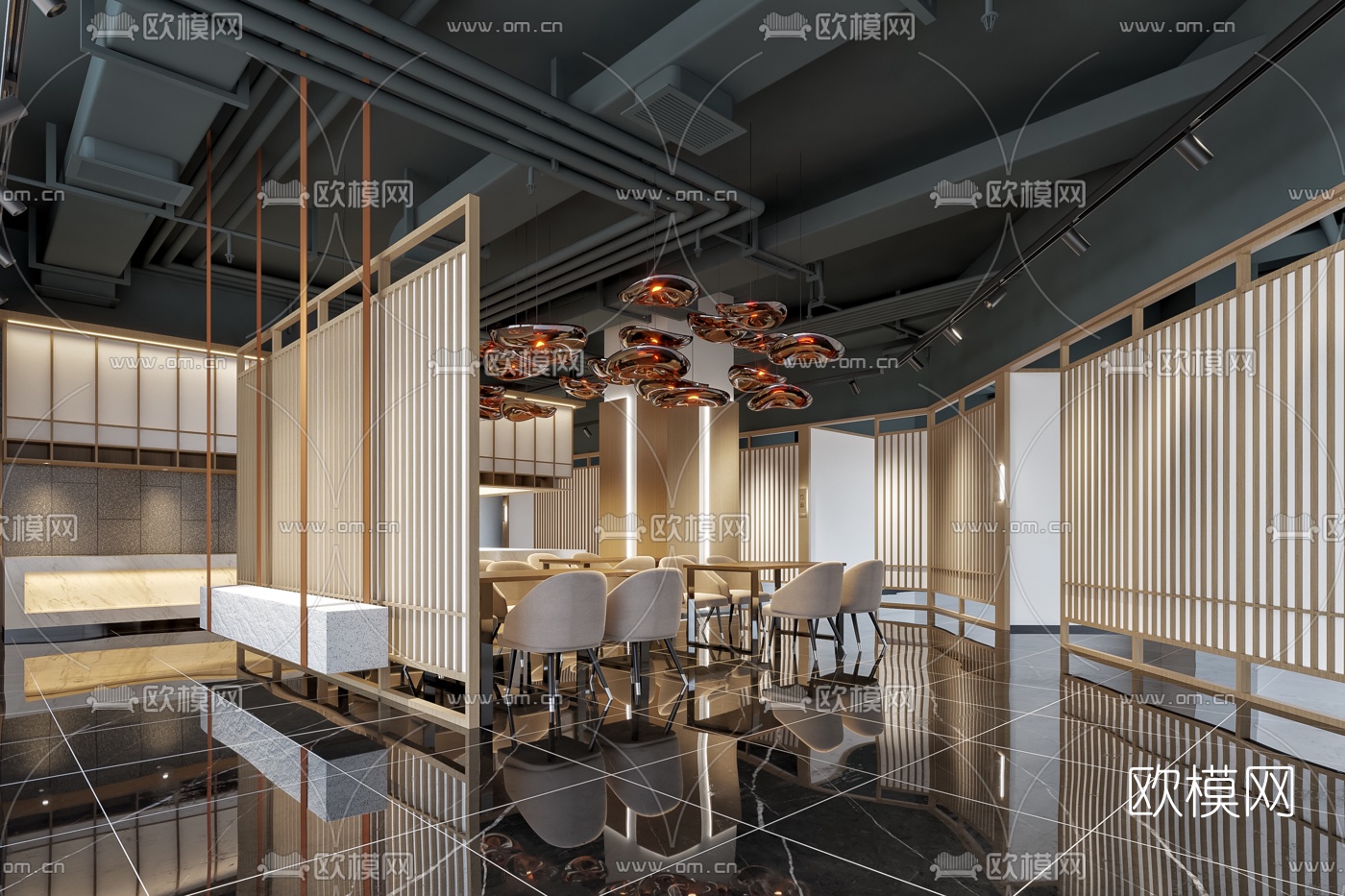 新中式中餐厅3d模型