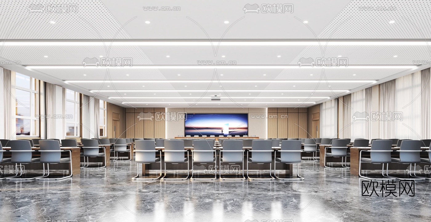 现代酒店会议室报告厅3d模型