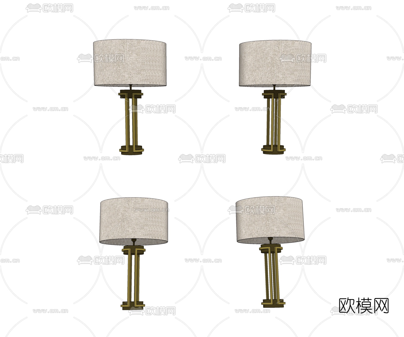 北欧金属台灯su模型下载