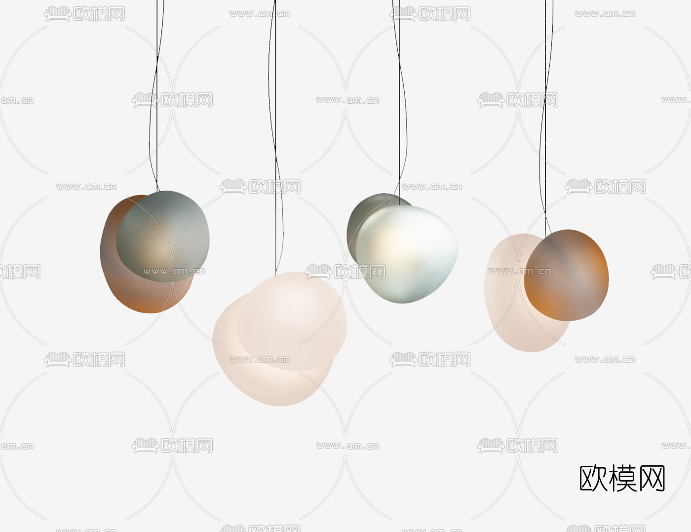 北欧创意个性小吊灯3d模型下载