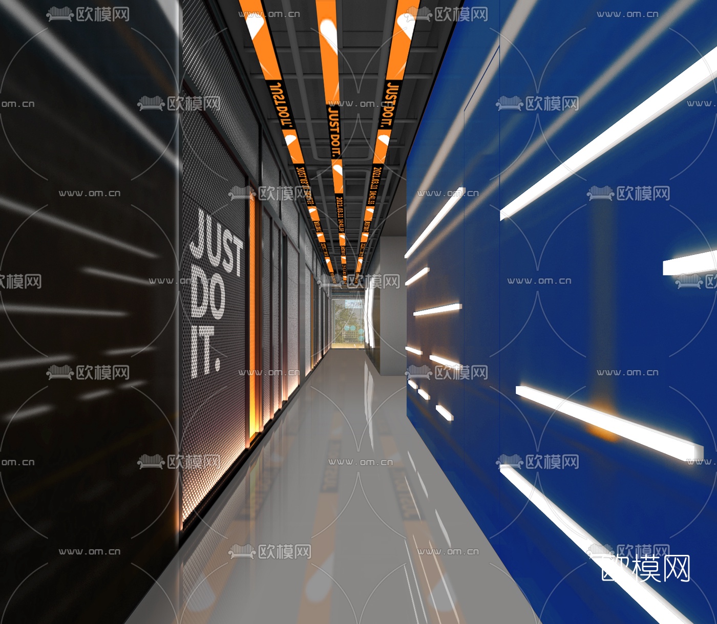 现代球馆过道3d模型