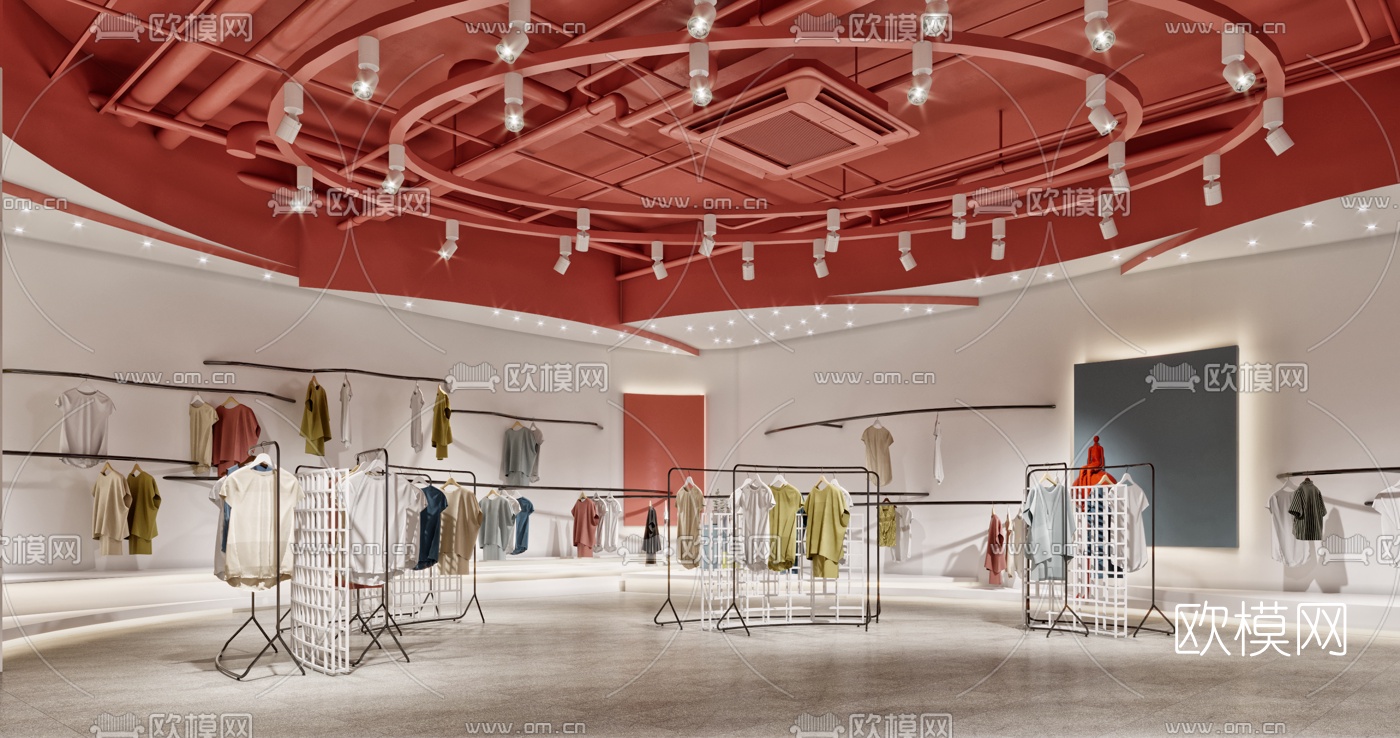 工业风服装店3d模型