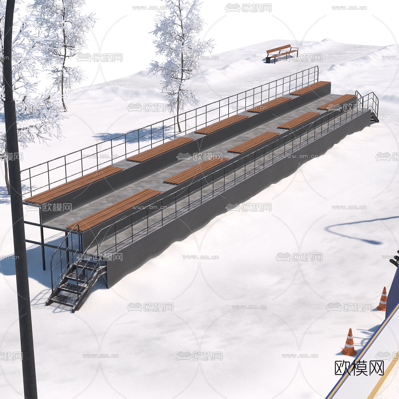 现代曲棍球场3d模型下载（渲染图7）