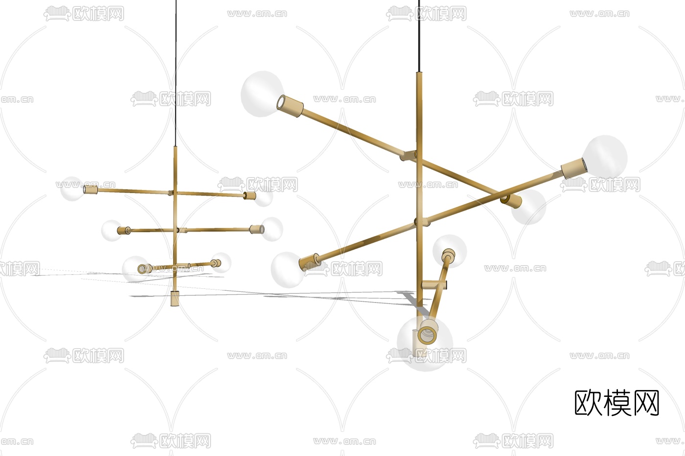 现代轻奢吊灯免费su模型下载