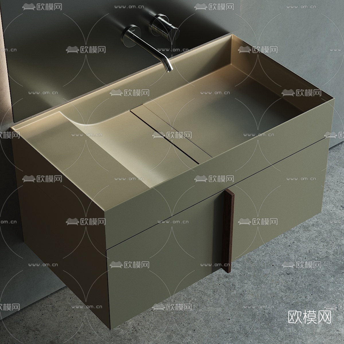现代台盆洗手台3d模型下载（渲染图3）