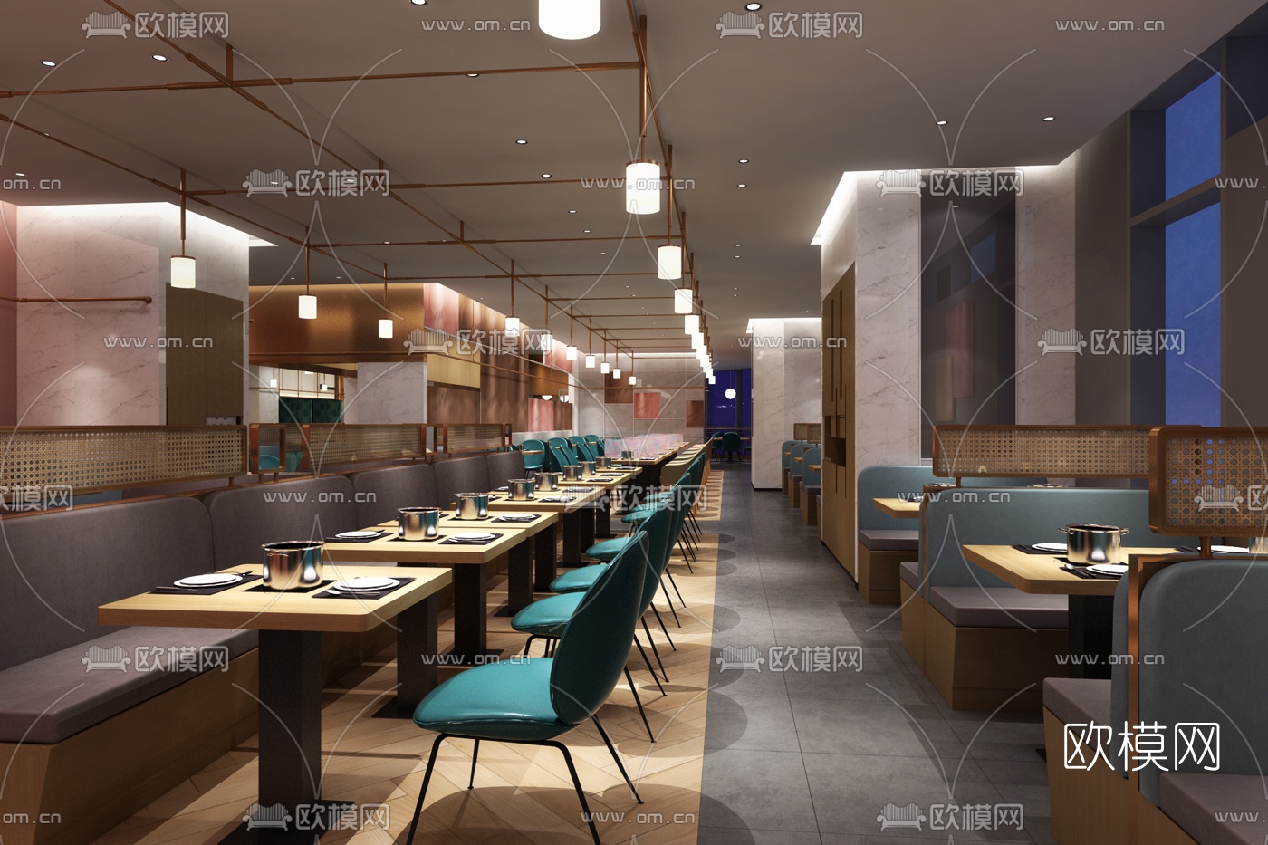 现代海鲜自助餐厅3d模型下载（渲染图4）