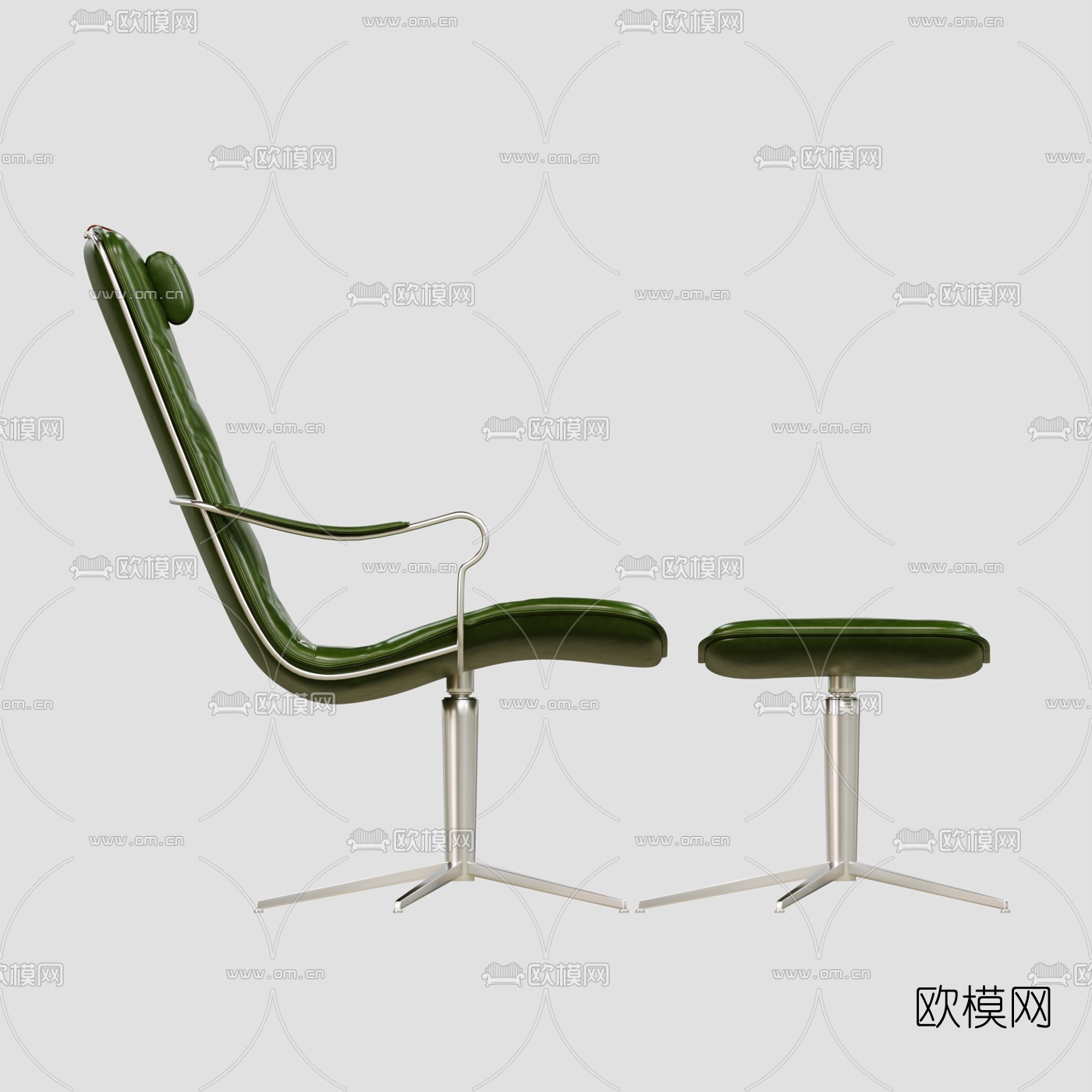 现代皮革躺椅3d模型