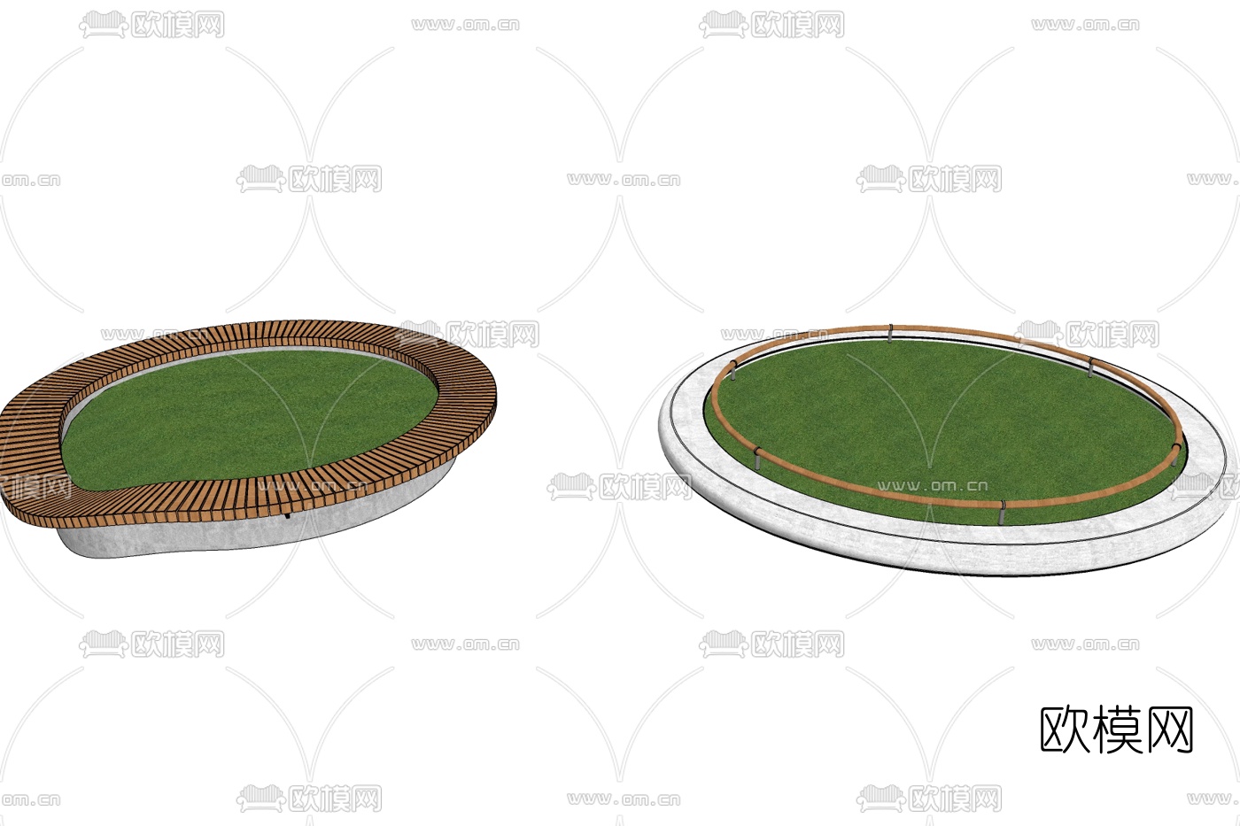现代花坛座椅su模型下载