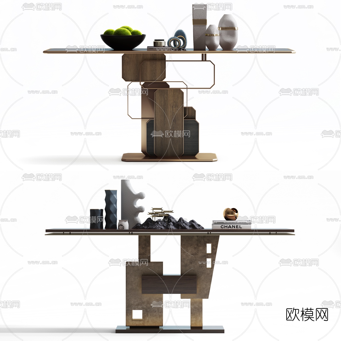 后现代简易端景条案3d模型