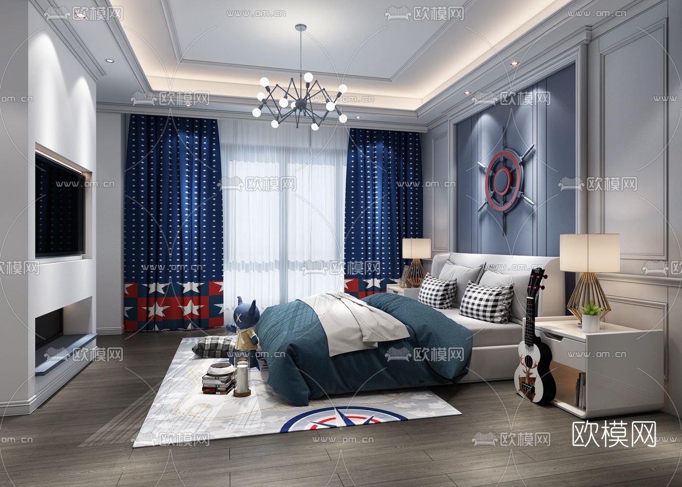 欧式儿童房免费3d模型下载