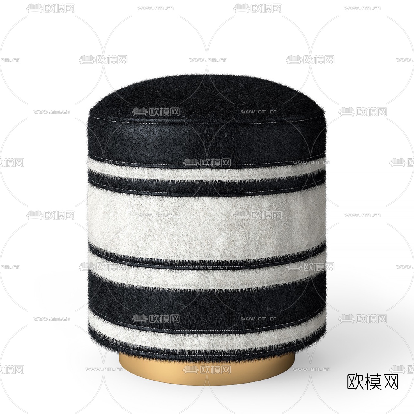 现代绒布凳子3d模型下载（渲染图3）