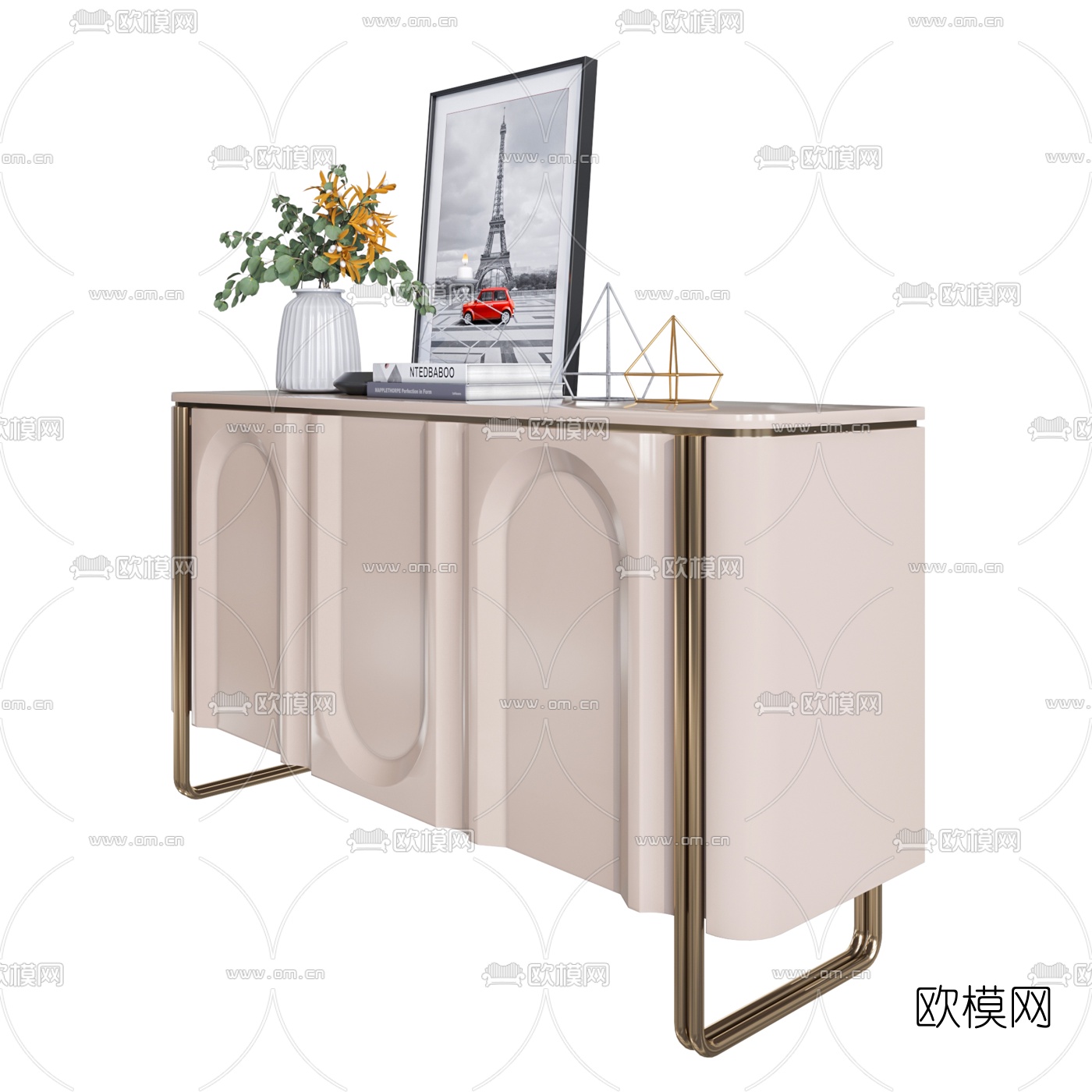 北欧轻奢玄关柜边柜3d模型