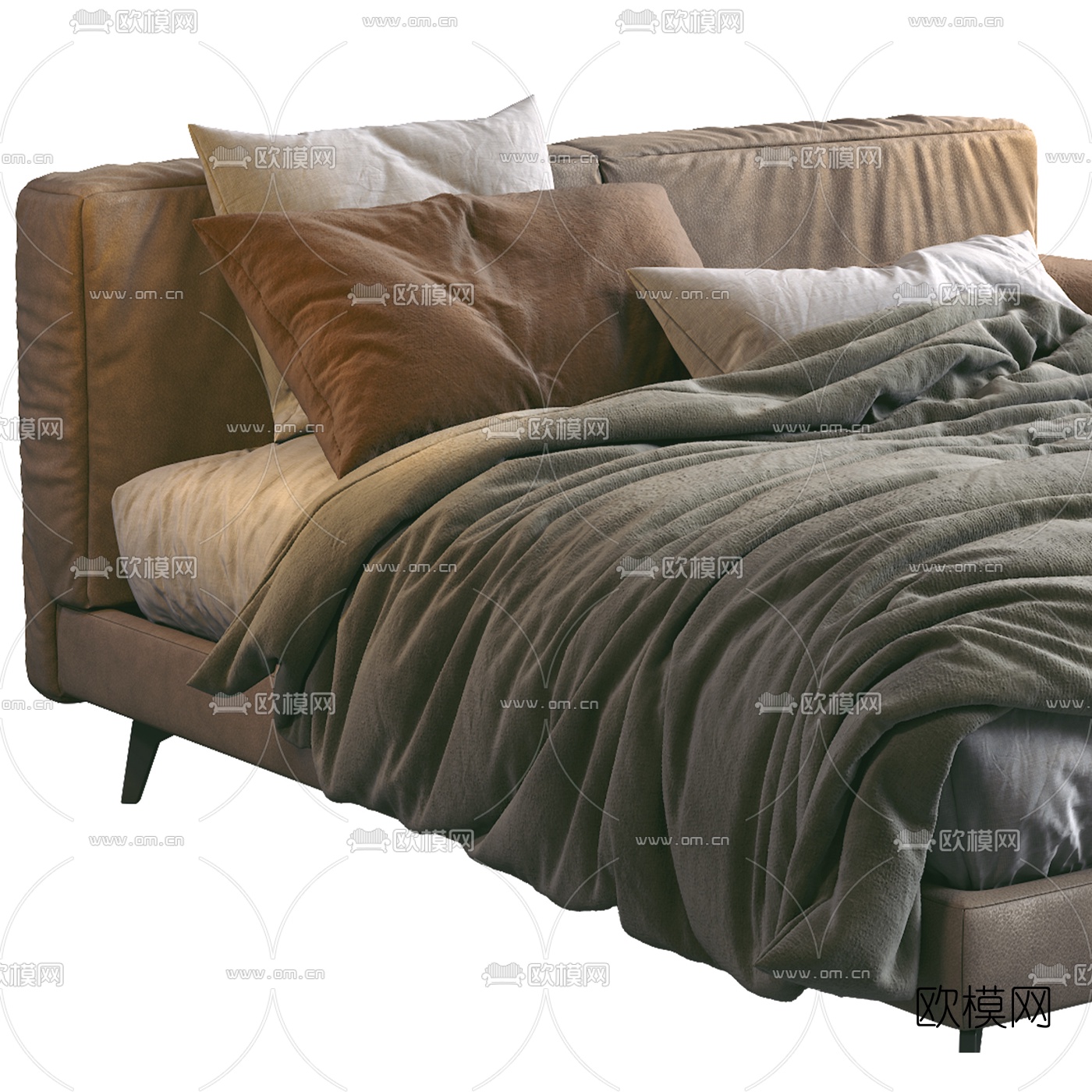 FLEXFORM 布艺双人床3d模型下载（渲染图4）