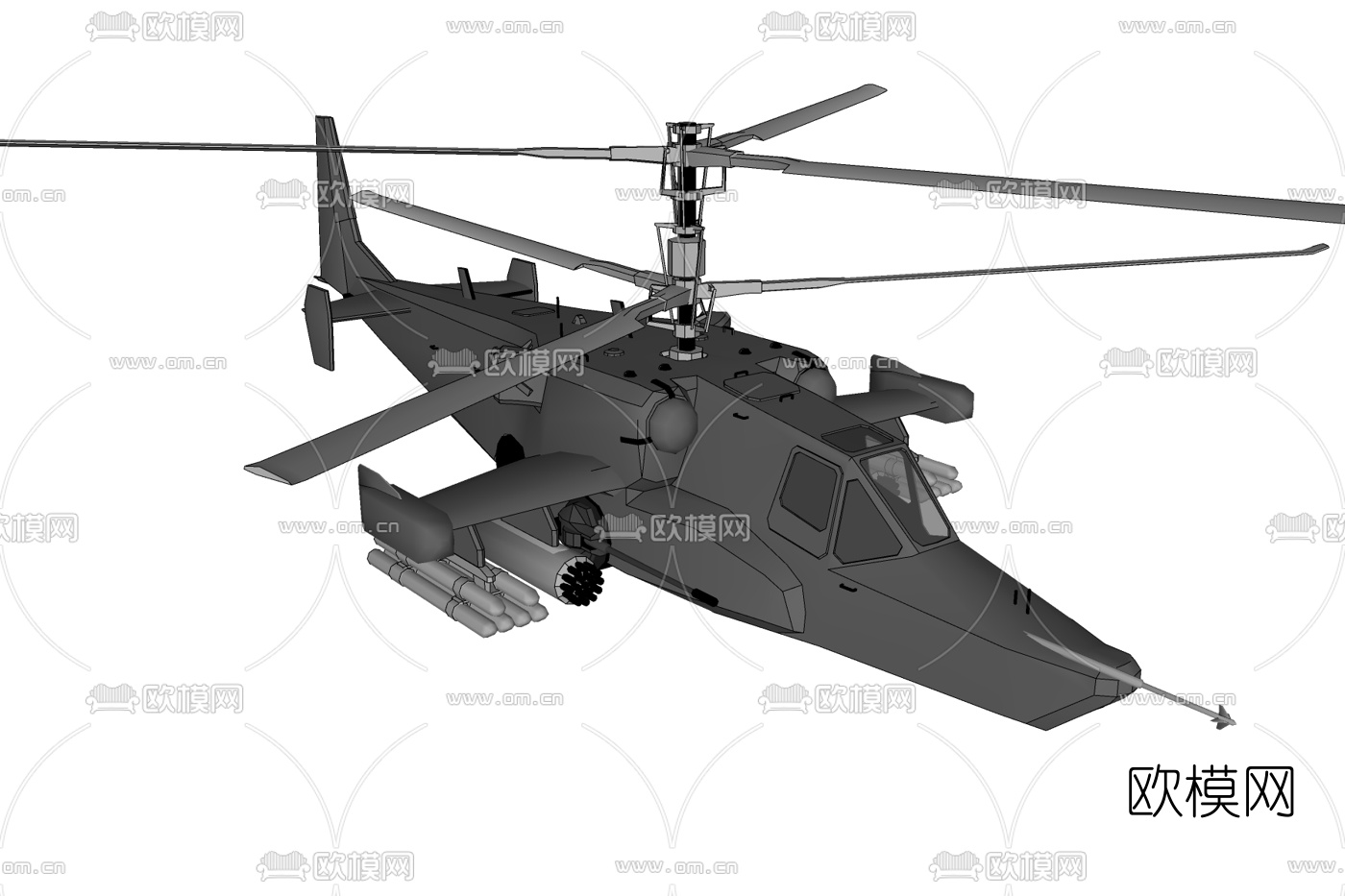 现代直升飞机su模型下载