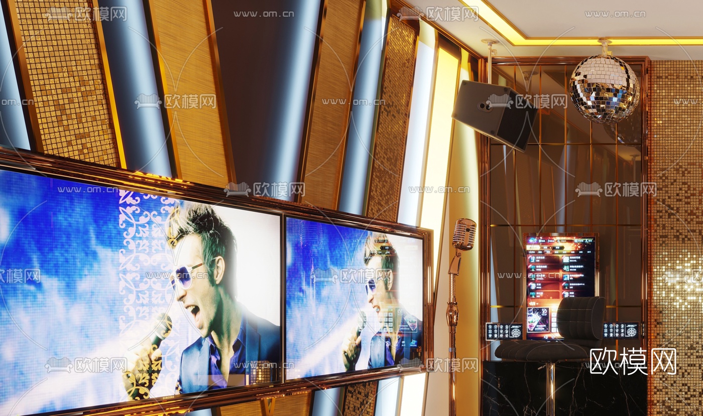 现代轻奢KTV包房3d模型
