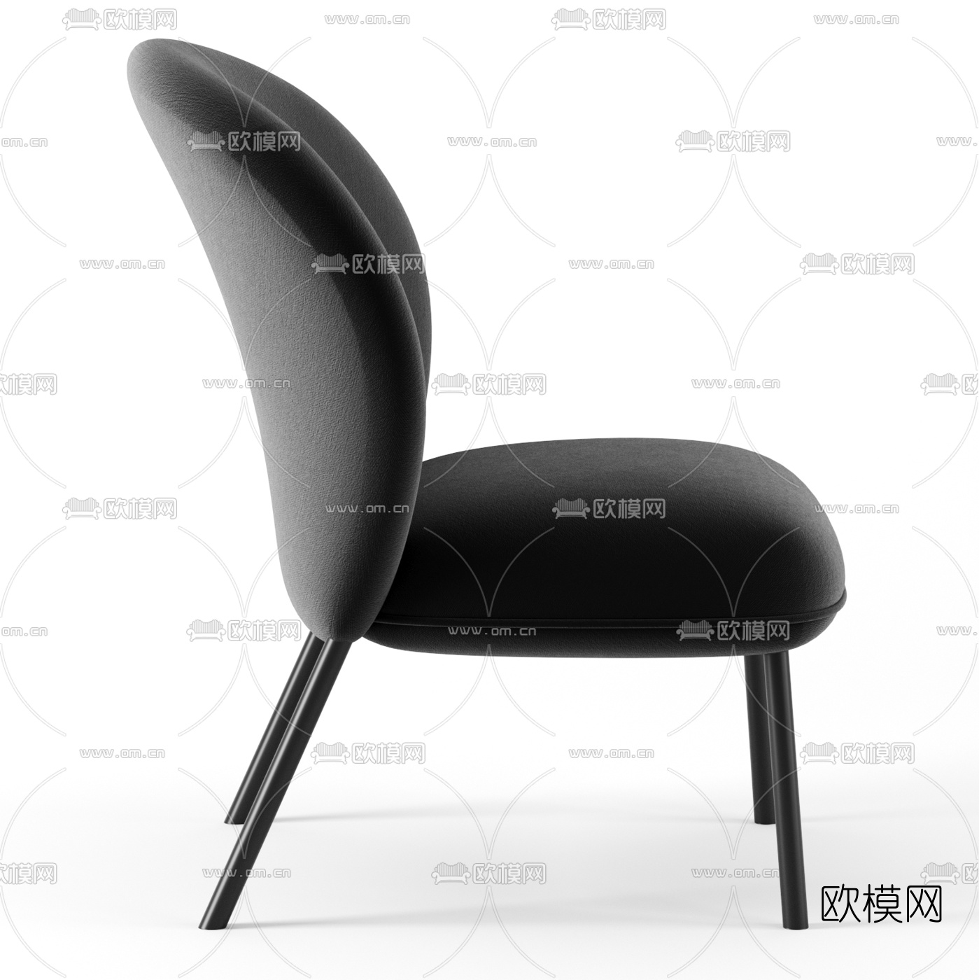 现代靠背单椅3d模型