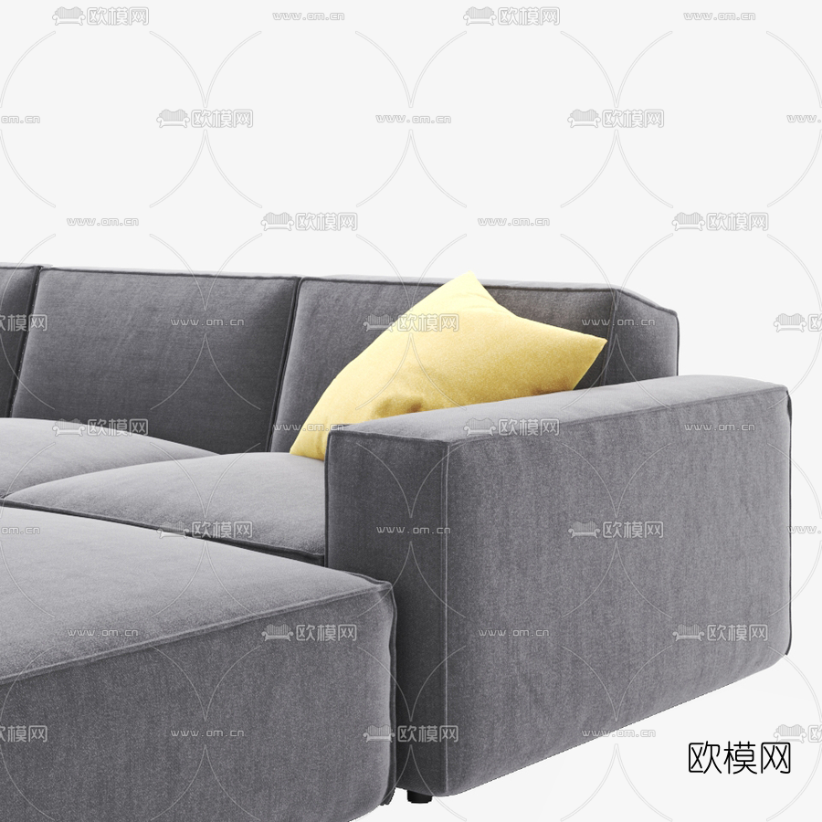 现代转角多人沙发3d模型