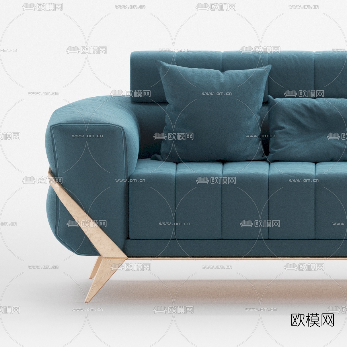 北欧布艺多人沙发3d模型下载（渲染图3）