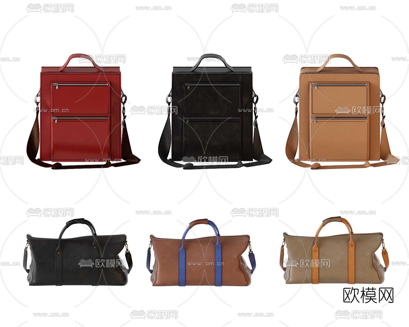 现代皮革手提包3d模型下载
