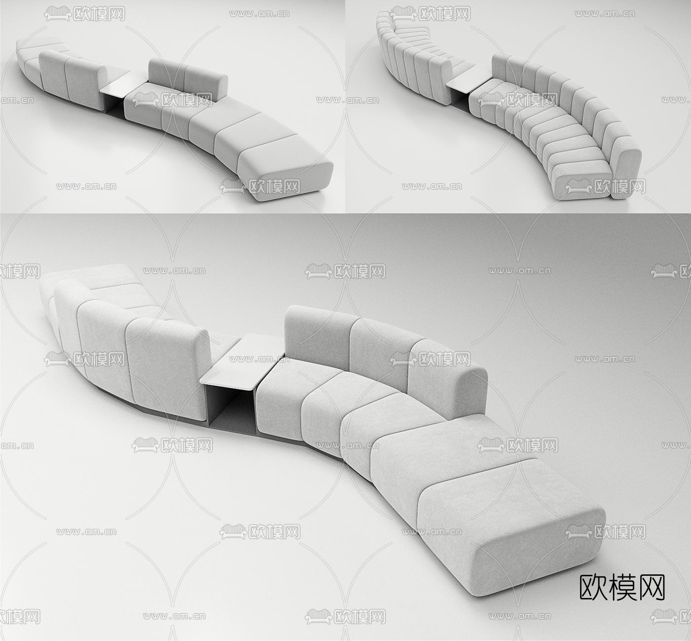 现代布艺异形沙发3d模型
