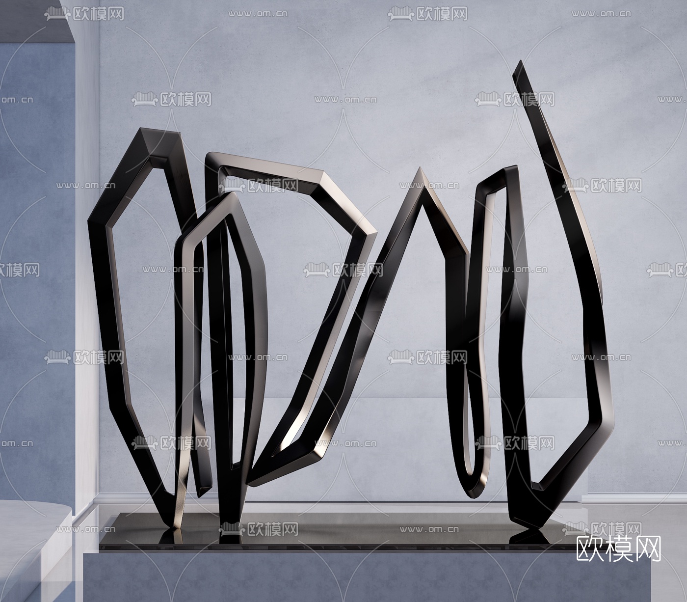 现代抽象雕塑3d模型