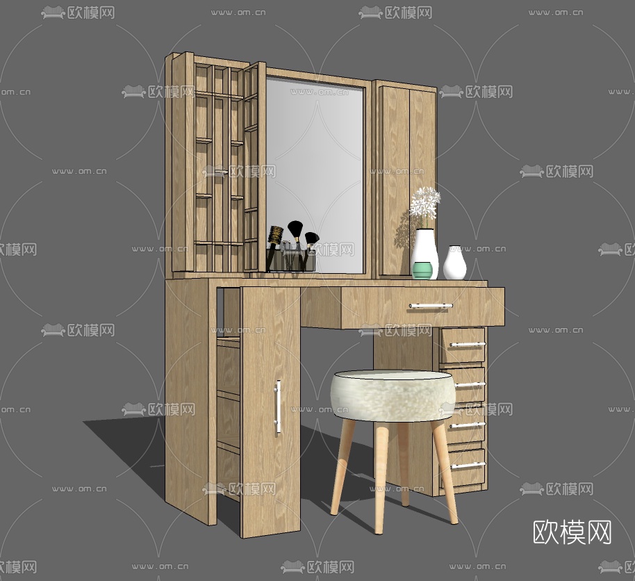 现代梳妆台su模型