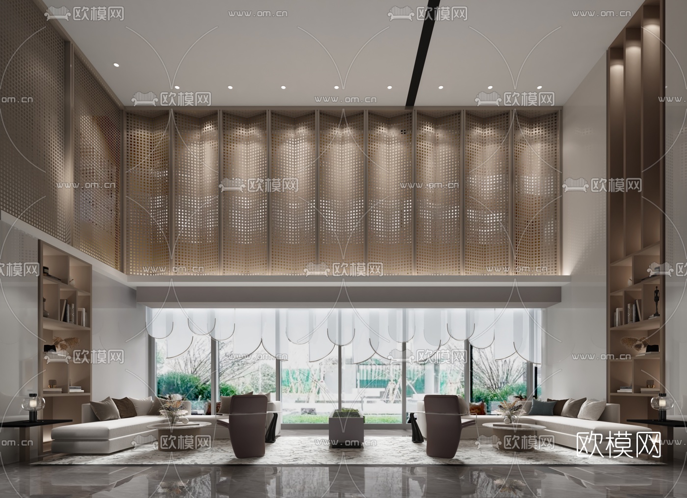 VGC设计 现代售楼处3d模型下载（渲染图1）