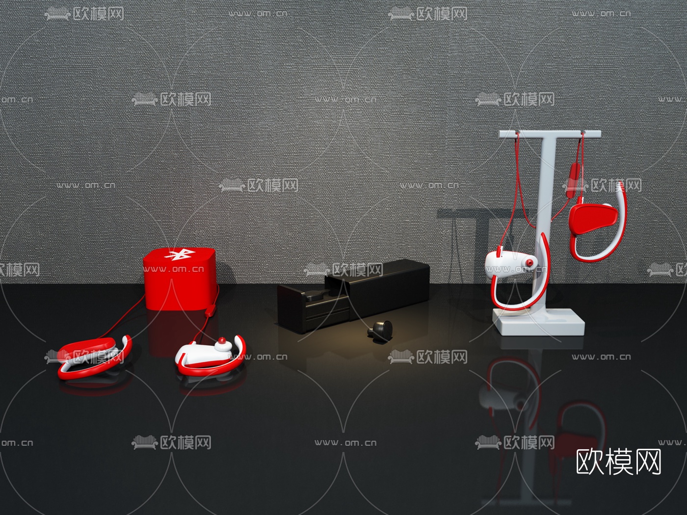 现代蓝牙耳机3d模型