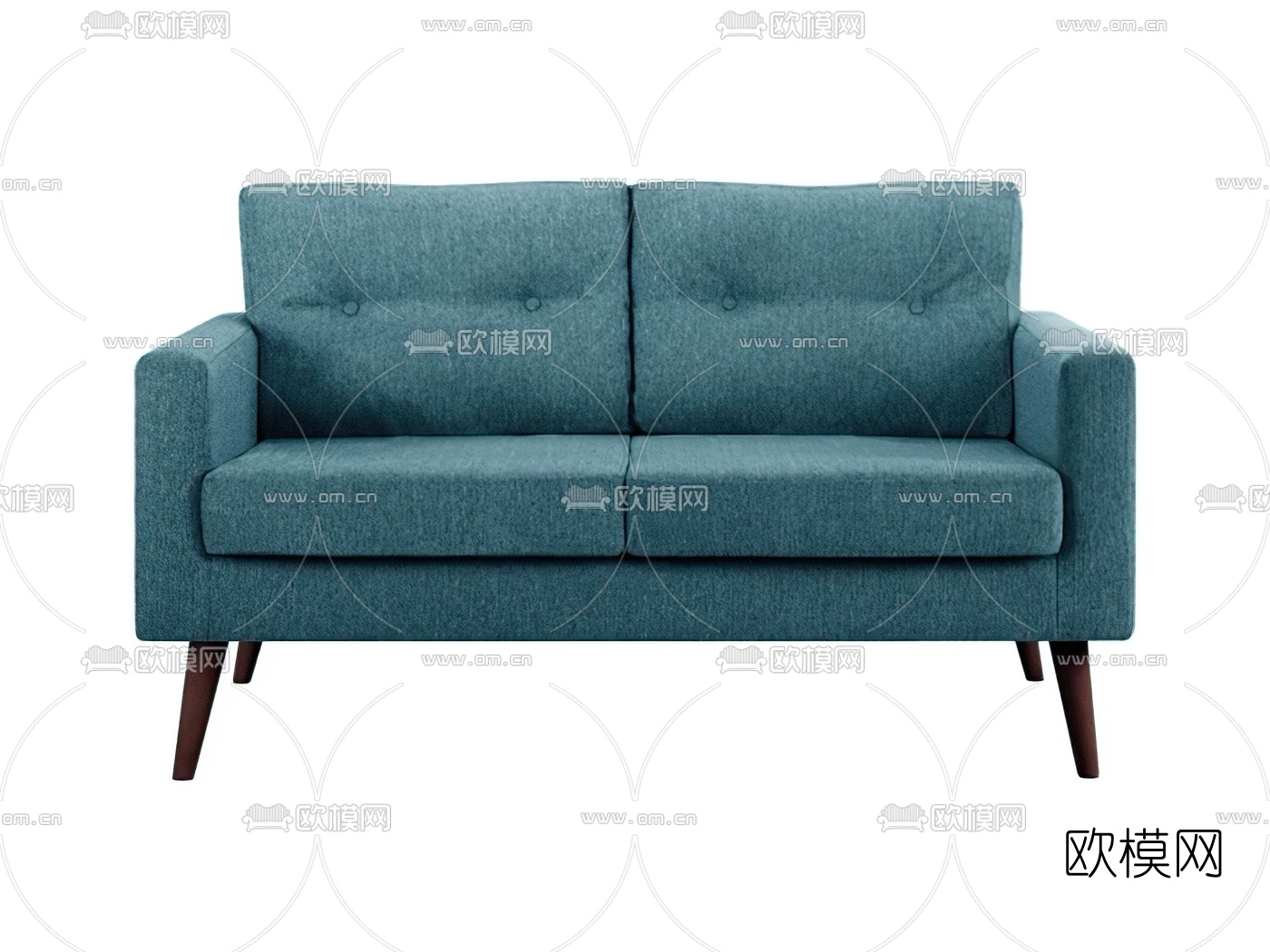 北欧双人沙发su模型下载（渲染图1）