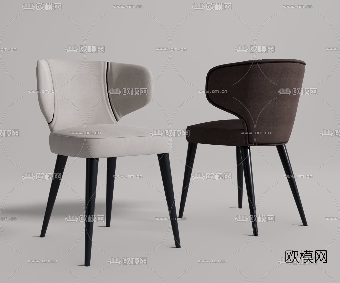 现代布艺餐椅su模型