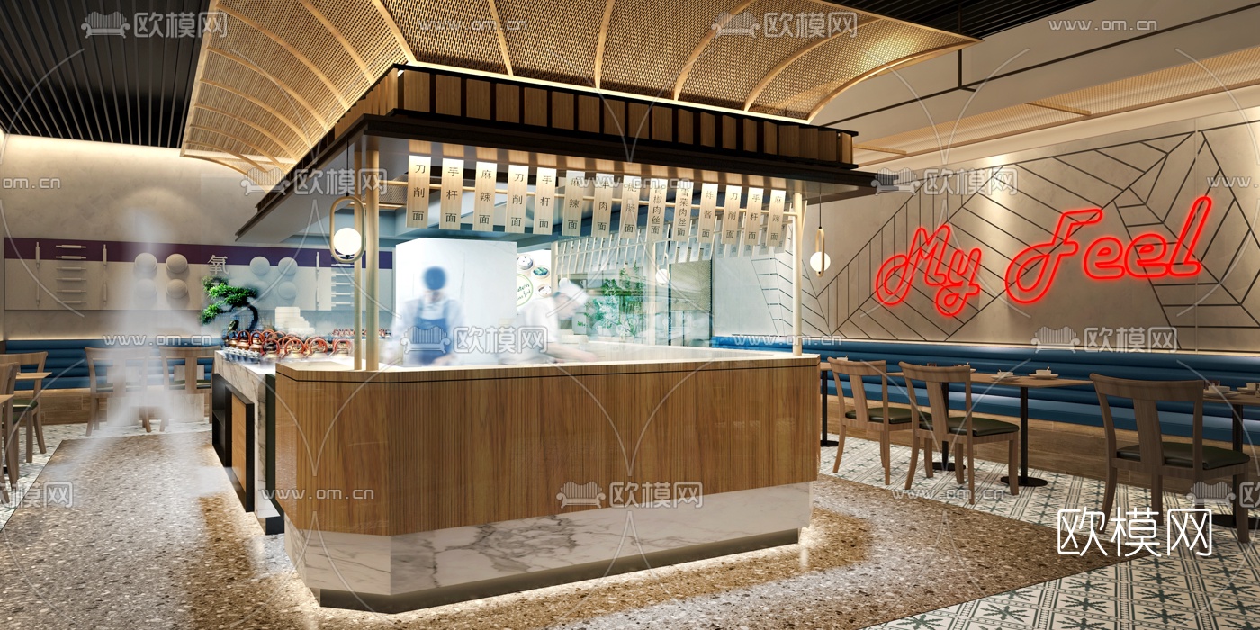 现代茶餐厅3d模型