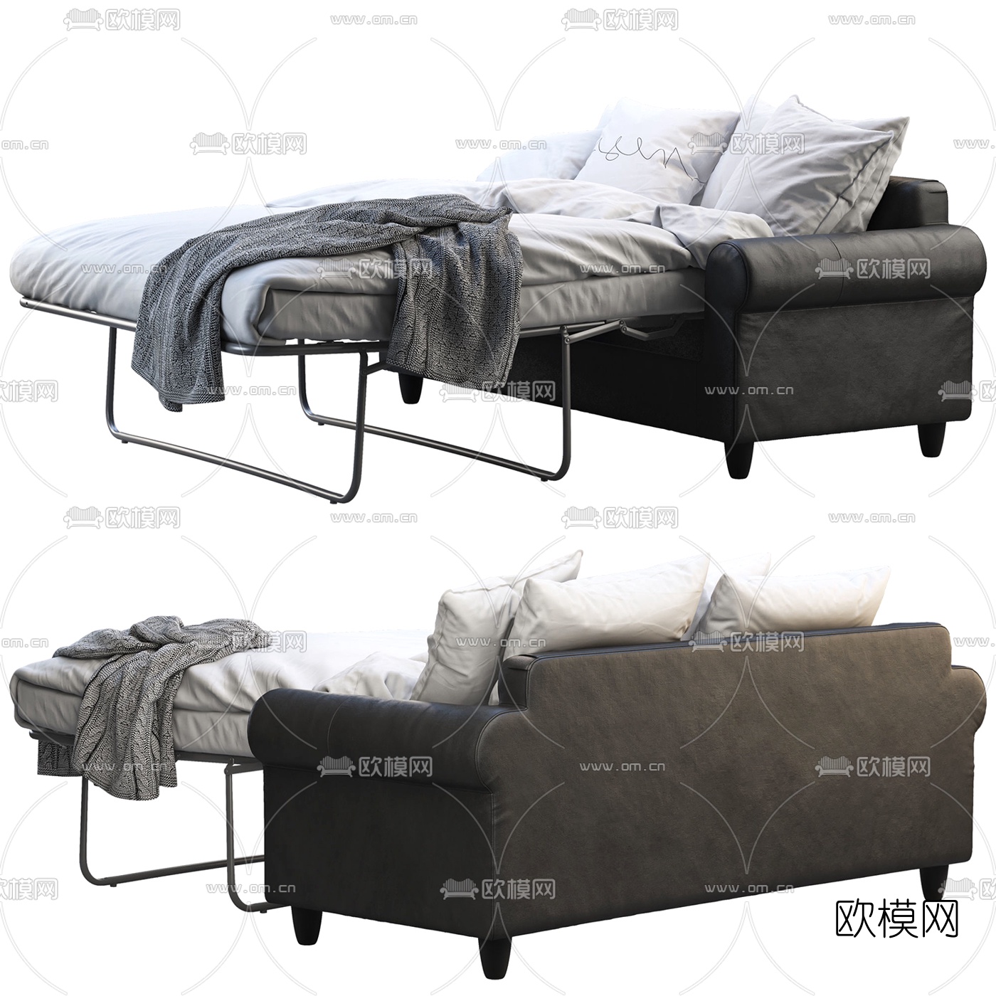 现代折叠沙发床3d模型下载（渲染图2）